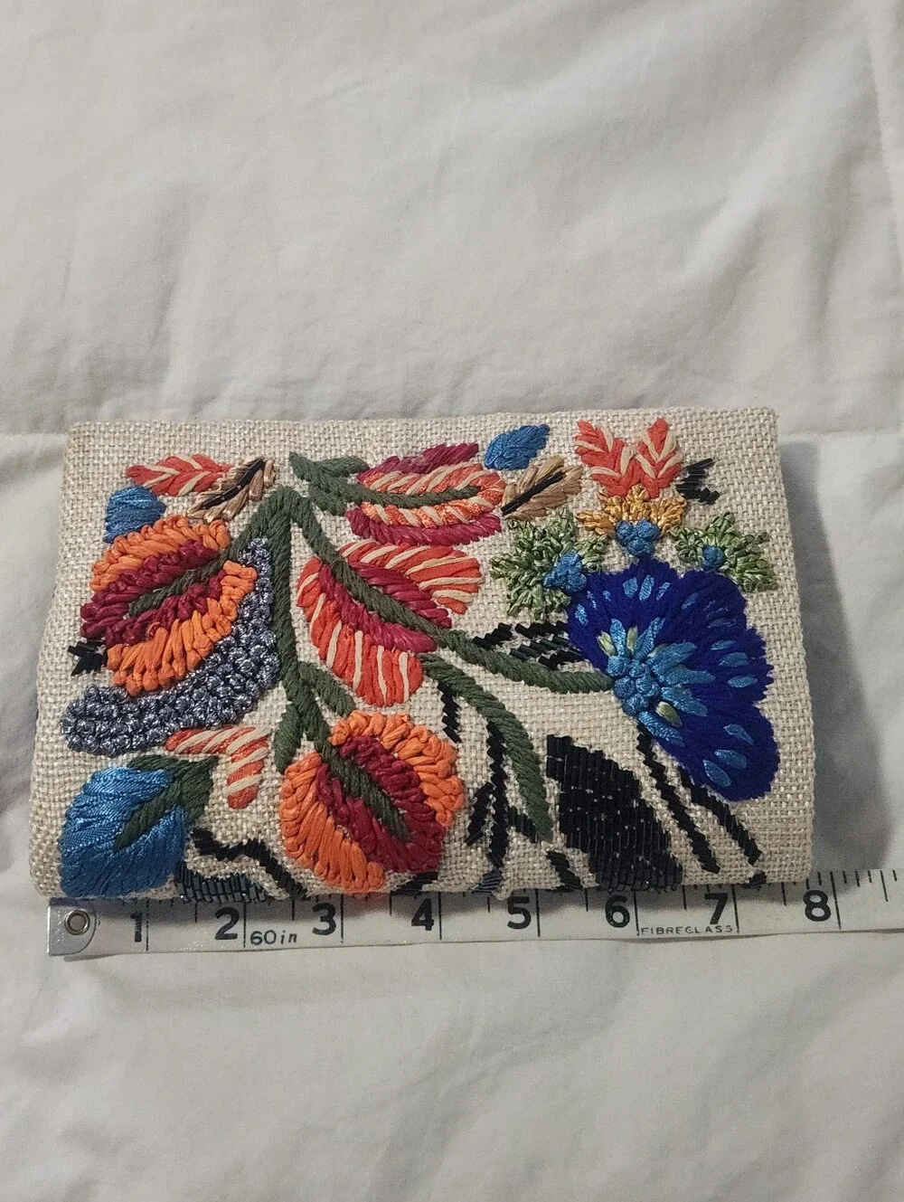 Anthropologie Fanciful Florals Embroidered Clutch bag,  new without tags